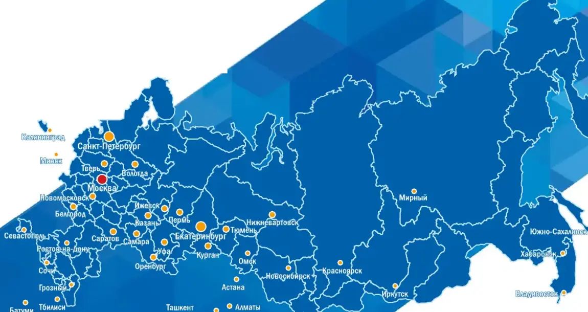 Карта географии применения системы Контролит